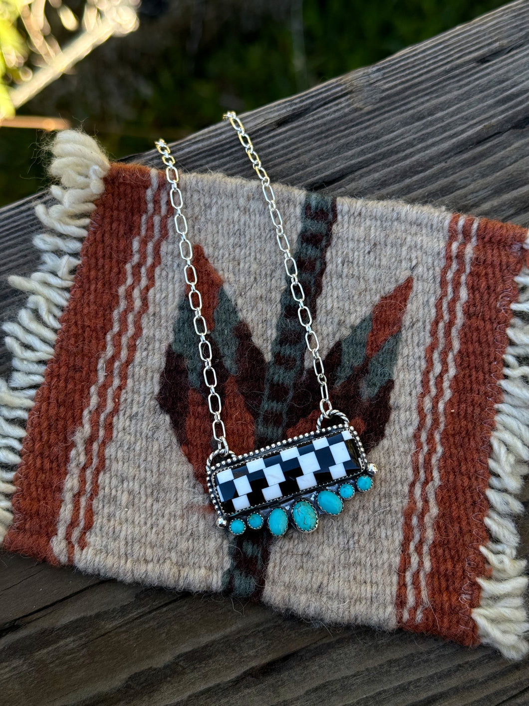 Checkered Bar Necklace