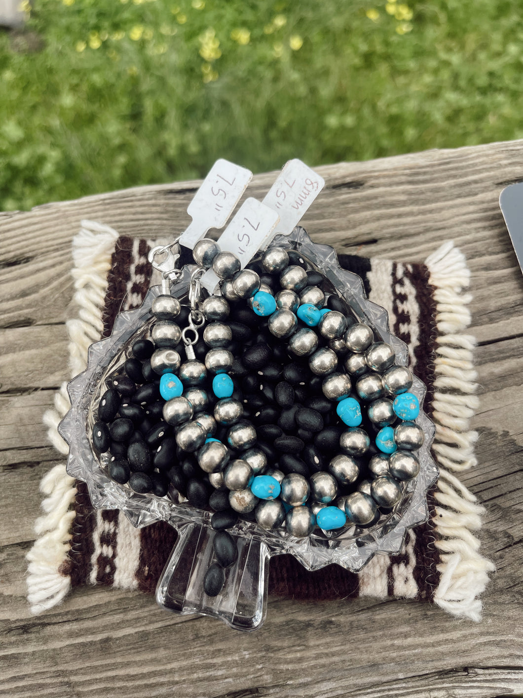 8mm Turquoise Navajo Pearl Bracelet