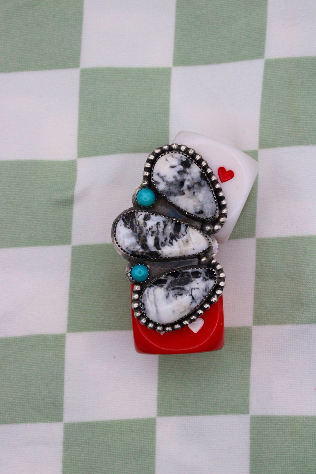 White Buffalo Cluster Ring